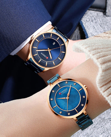 CURREN Couples Stainless Steel Watch
