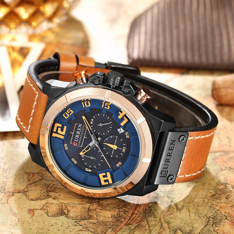 CURREN 8287 Men's Leather Straps Watch