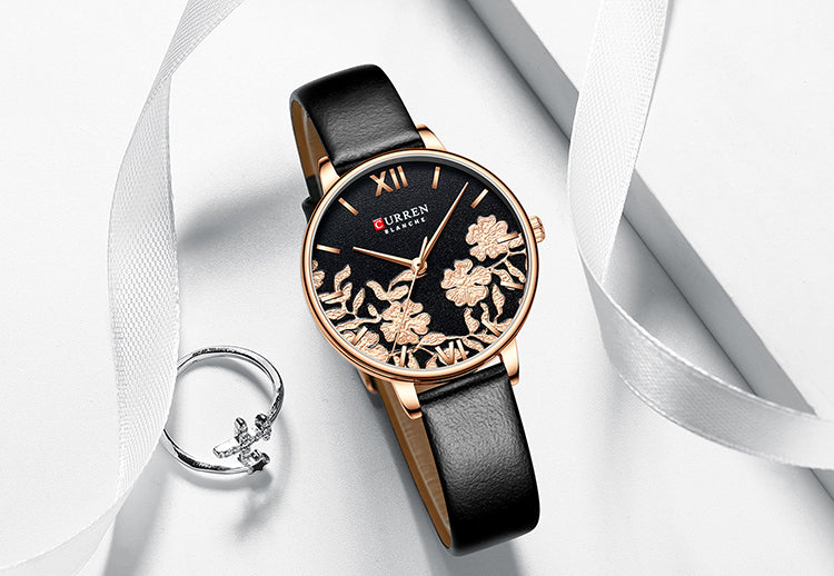 CURREN 9065 Women's Leather Straps Watch