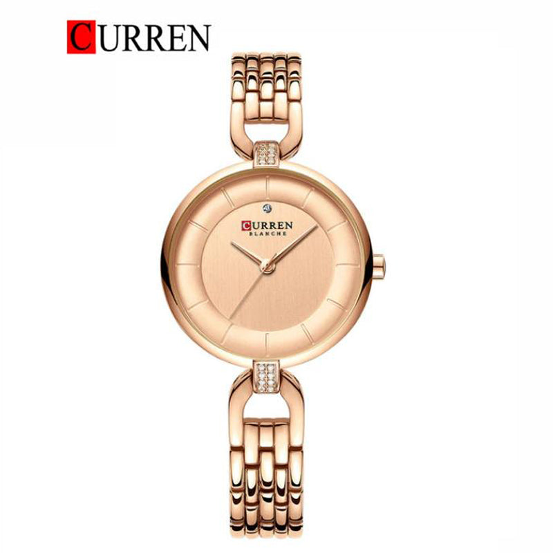 CURREN Original Brand Stainless Steel Band Wrist Watch For Women With Brand (Box & Bag)-9052