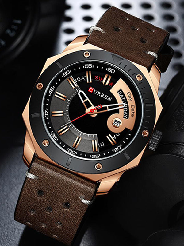 CURREN 8344 Men's Leather Straps Watch