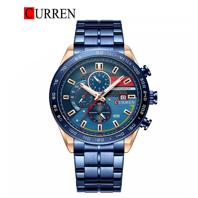 CURREN Original Brand Stainless Steel Band Wrist Watch For Men With Brand (Box & Bag)-8410