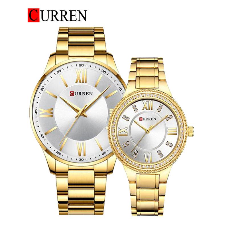 CURREN Couples Stainless Steel Watch