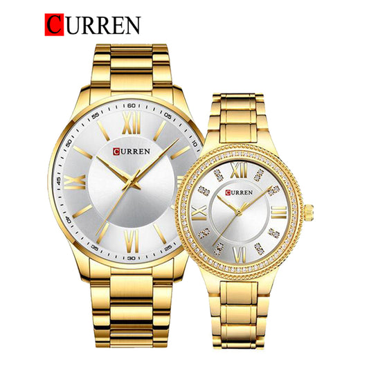 CURREN Couples Stainless Steel Watch
