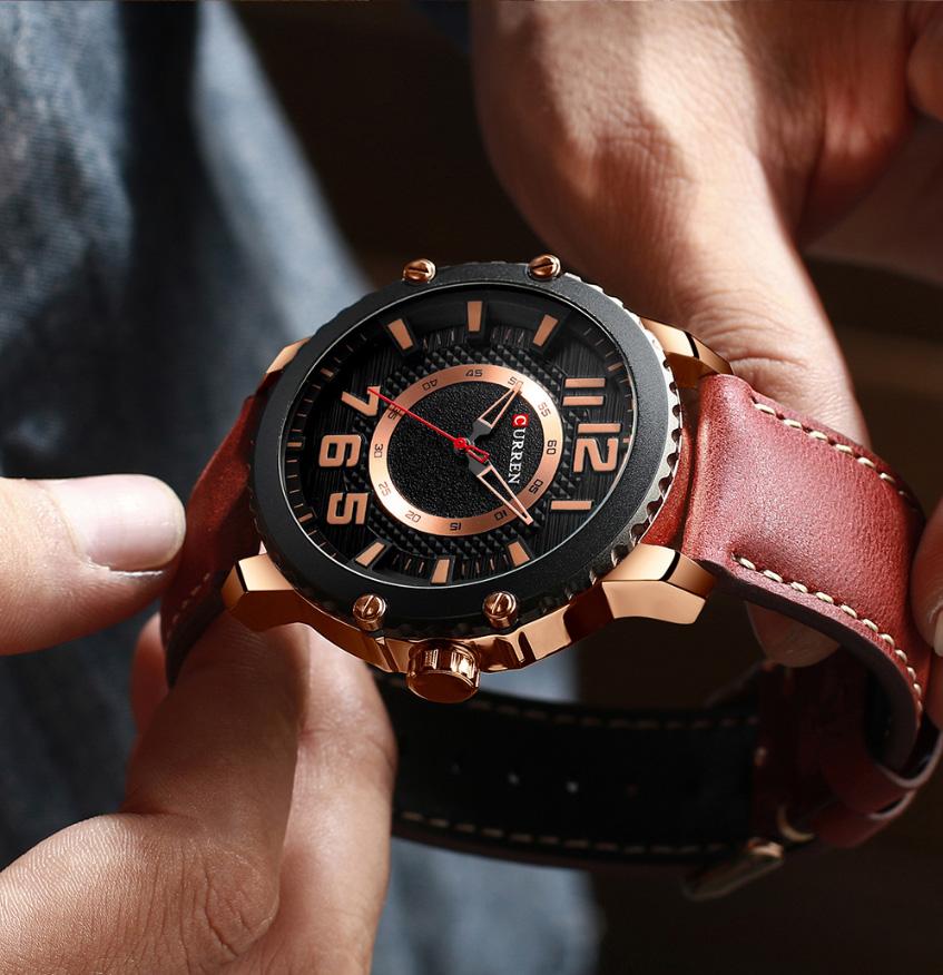 CURREN 8341 Men's Leather Straps Watch