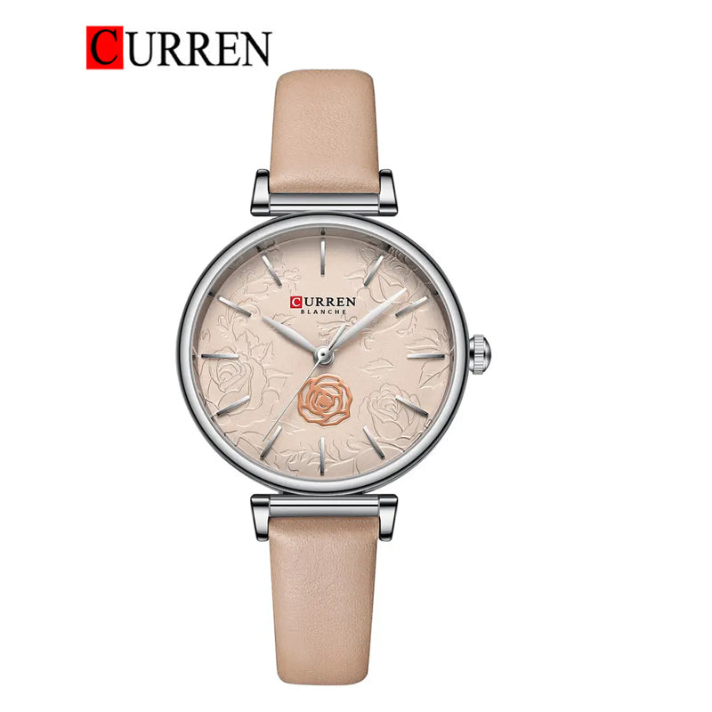 CURREN 9078 Women's Leather Strap Watch
