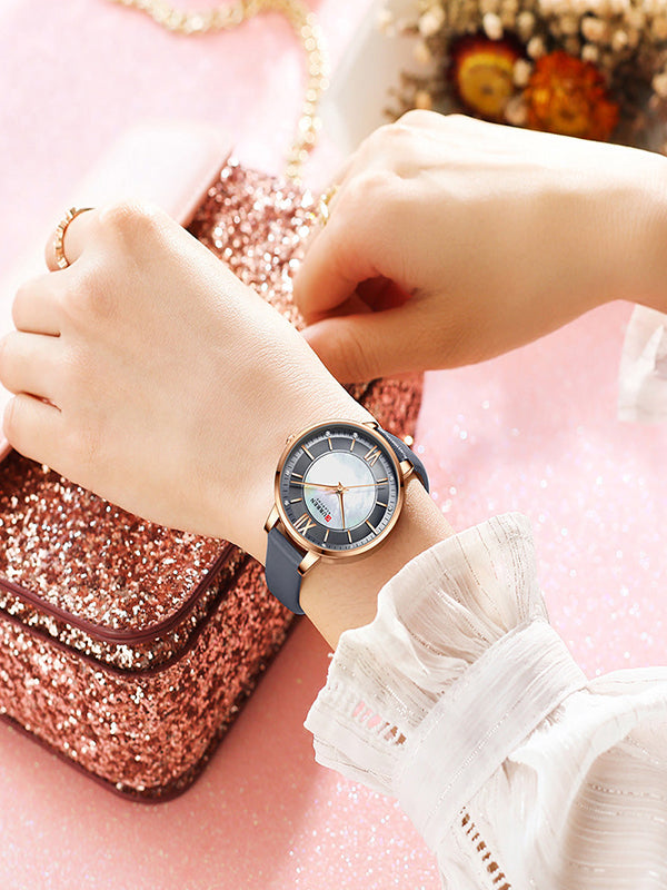 CURREN 9080 Women's Leather Straps Watch