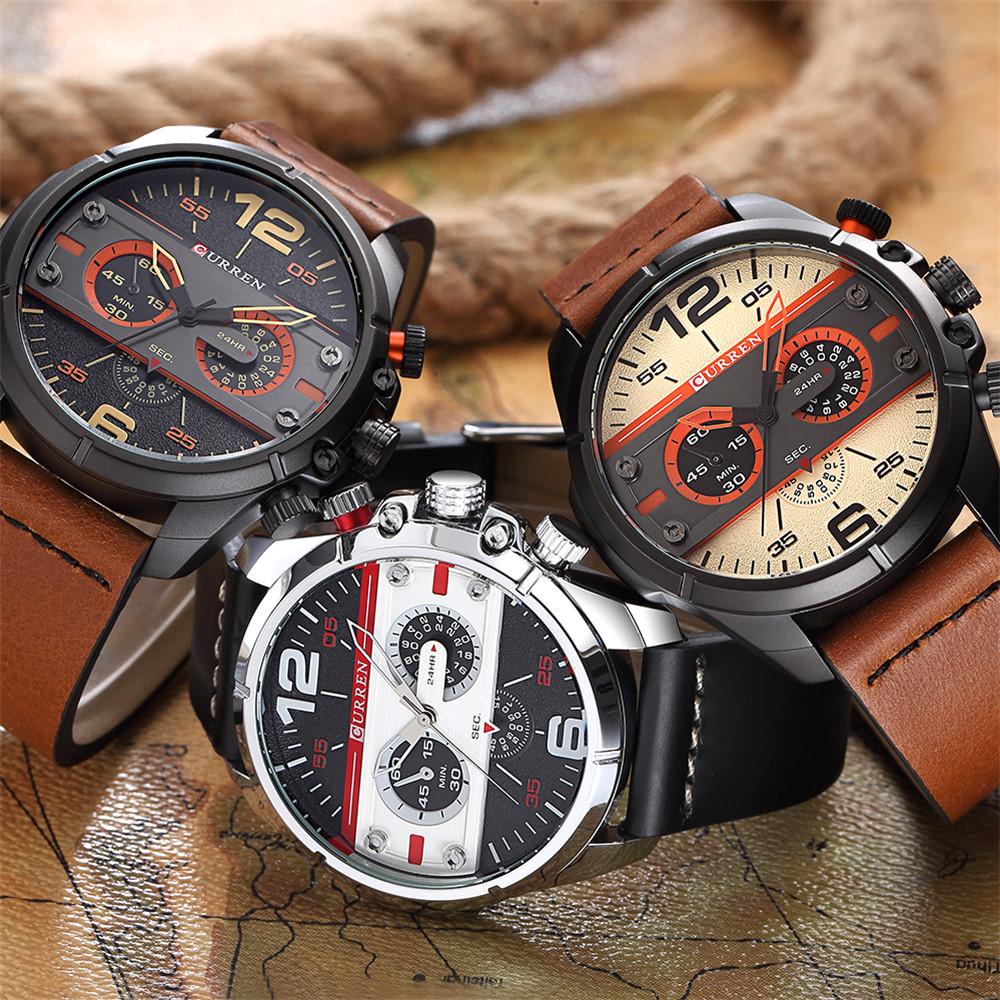 CURREN 8259 Men's Leather Straps Watch