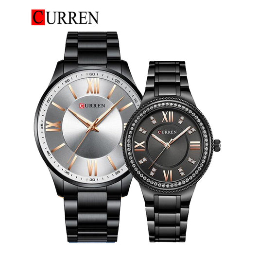 CURREN Couples Stainless Steel Watch
