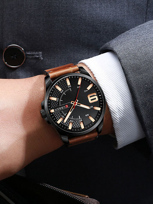 CURREN 8371 Men's Leather Straps Watch