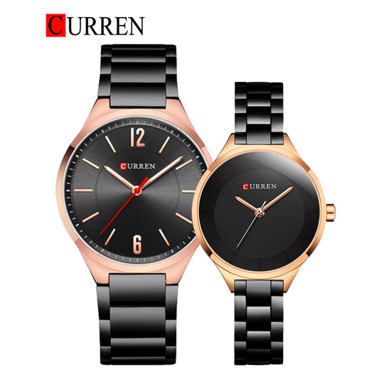 CURREN Couples Stainless Steel Watch