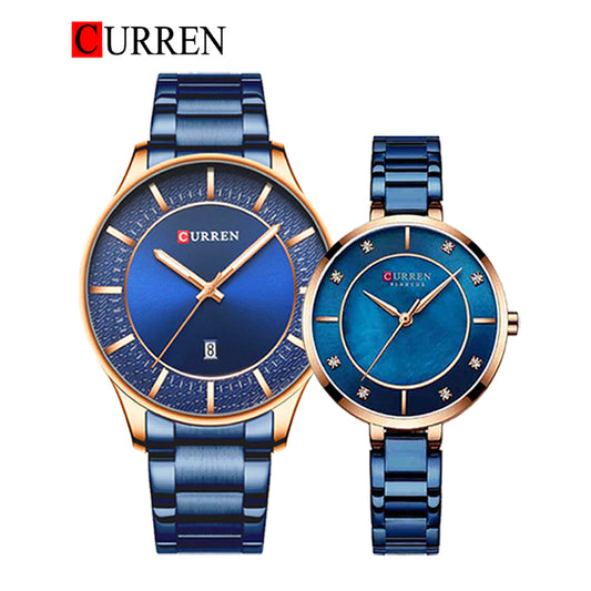 CURREN Couples Stainless Steel Watch