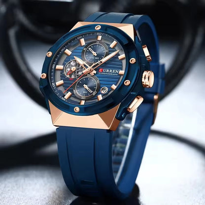 CURREN 8462 Men's Rubber Straps Watch