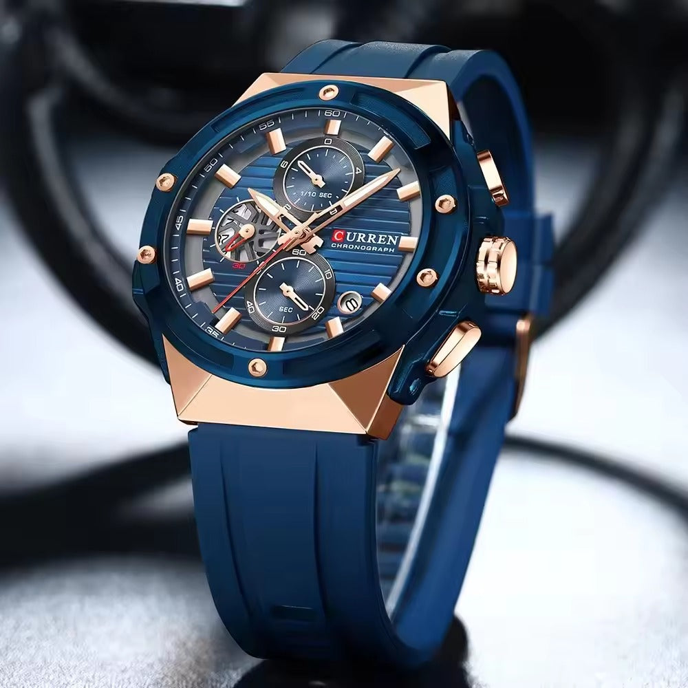 Cureen CURREN Original Brand Rubber Straps Wrist Watch For Men With Brand (Bo ...