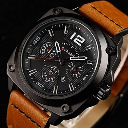 CURREN 8260 Men's Leather Straps Watch