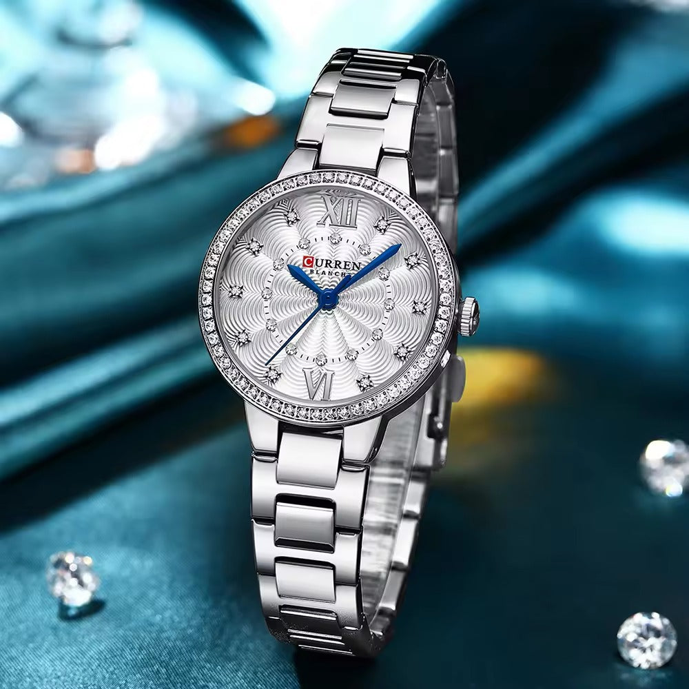 CURREN Original Brand Stainless Steel Band Wrist Watch For Women With Brand (Box & Bag)-9085