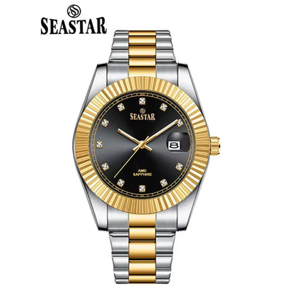 SEASTAR Original Brand Stainless Steel Band Wrist Watch For Men With Brand (Box & Bag)-1102