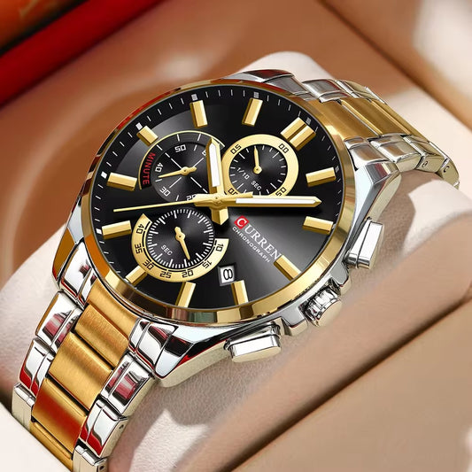 CURREN Original Brand Stainless Steel Band Wrist Watch For Men With Brand (Box & Bag)-8475