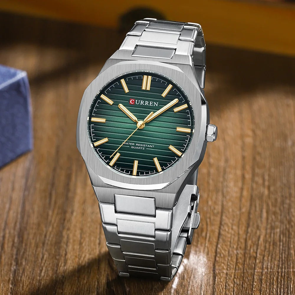 Cureen CURREN Original Brand Stainless Steel Band Wrist Watch For Men With Br ...
