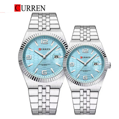 CURREN Couples Stainless Steel Watch