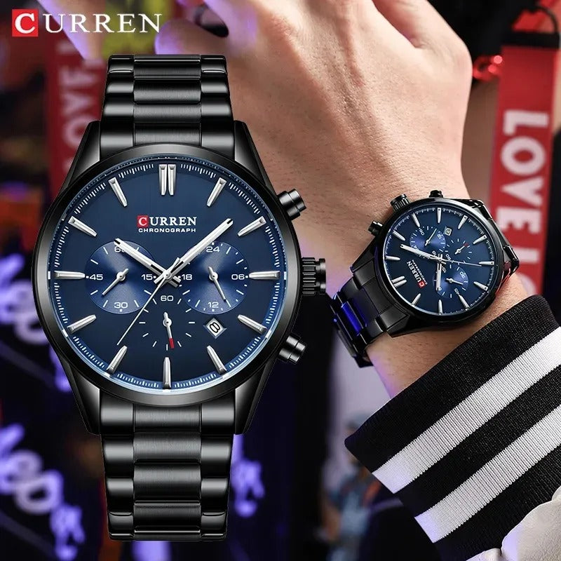 CURREN Original Brand Stainless Steel Band Wrist Watch For Men With Brand (Box & Bag)-8446