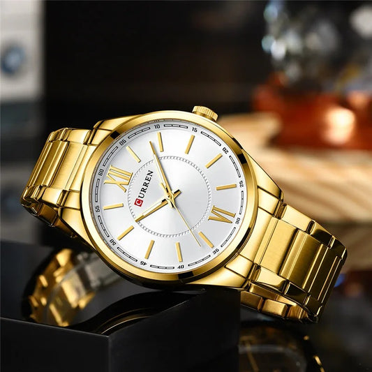 CURREN Original Brand Stainless Steel Band Wrist Watch For Men With Brand (Box & Bag)-8423