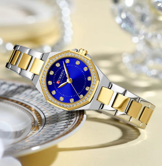 CURREN Original Brand Stainless Steel Band Wrist Watch For Women With Brand (Box & Bag)-9100