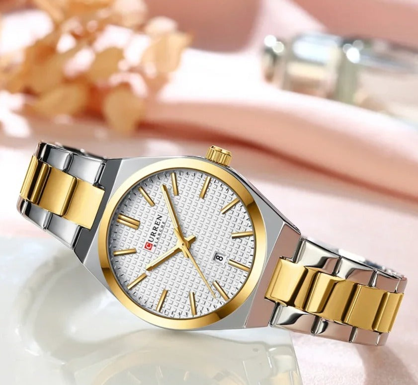 CURREN Original Brand Stainless Steel Band Wrist Watch For Couples With Brand (Box & Bag)