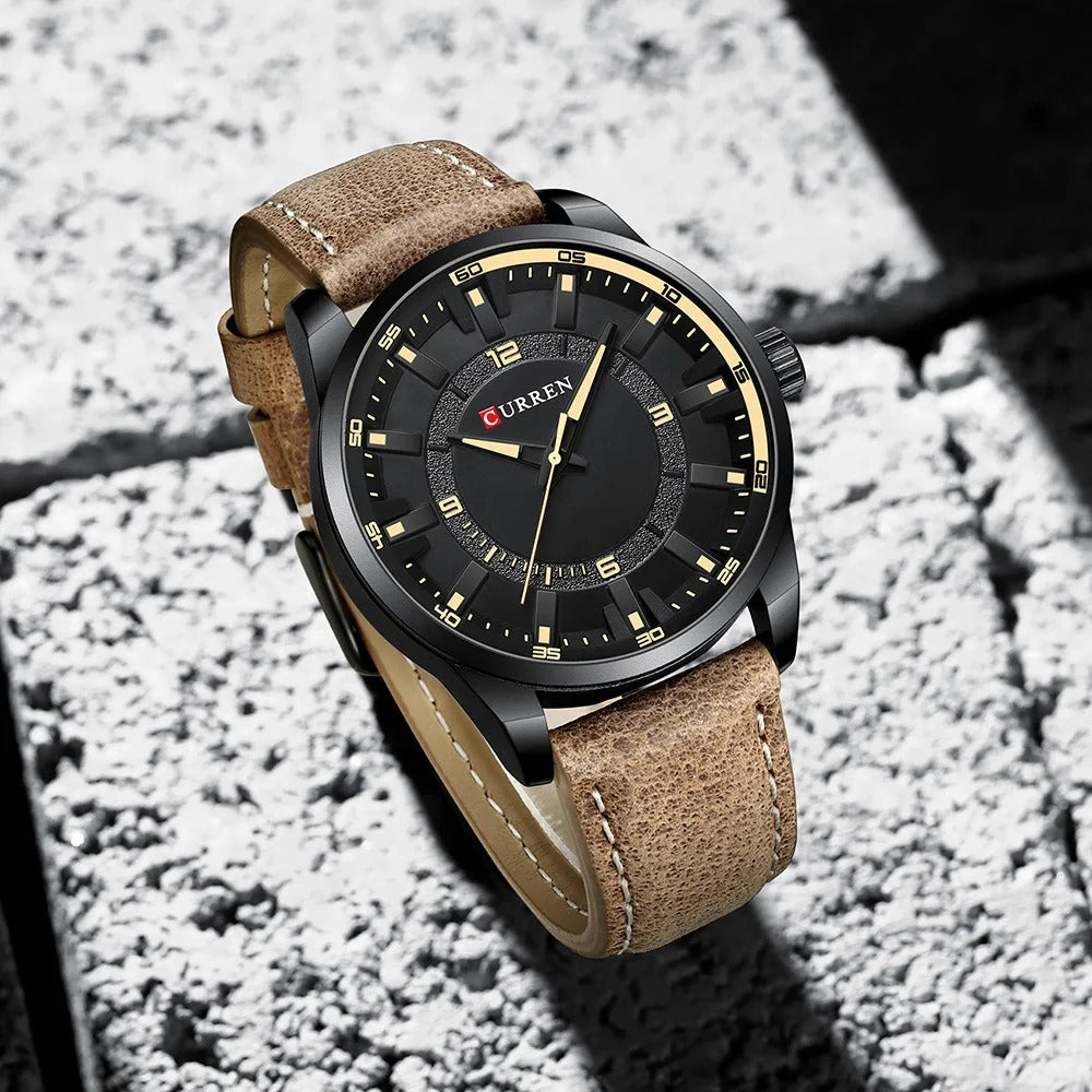 CURREN 8390 Men's Leather Straps Watch