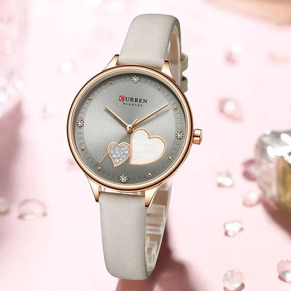CURREN 9077 Women's Leather Straps Watch