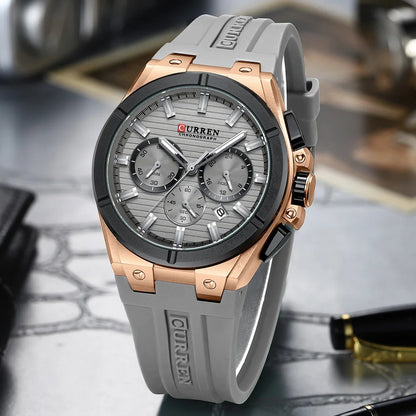 CURREN 8487 Men's Rubber Straps Watch