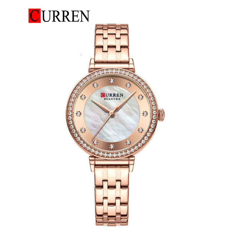 CURREN Original Brand Stainless Steel Wrist Watch For Women With Brand (Box & Bag)-9087