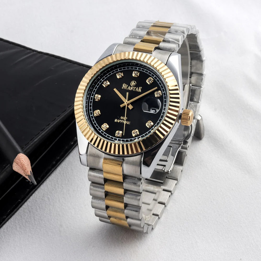 SEASTAR Original Brand Stainless Steel Band Wrist Watch For Men With Brand (Box & Bag)-1102