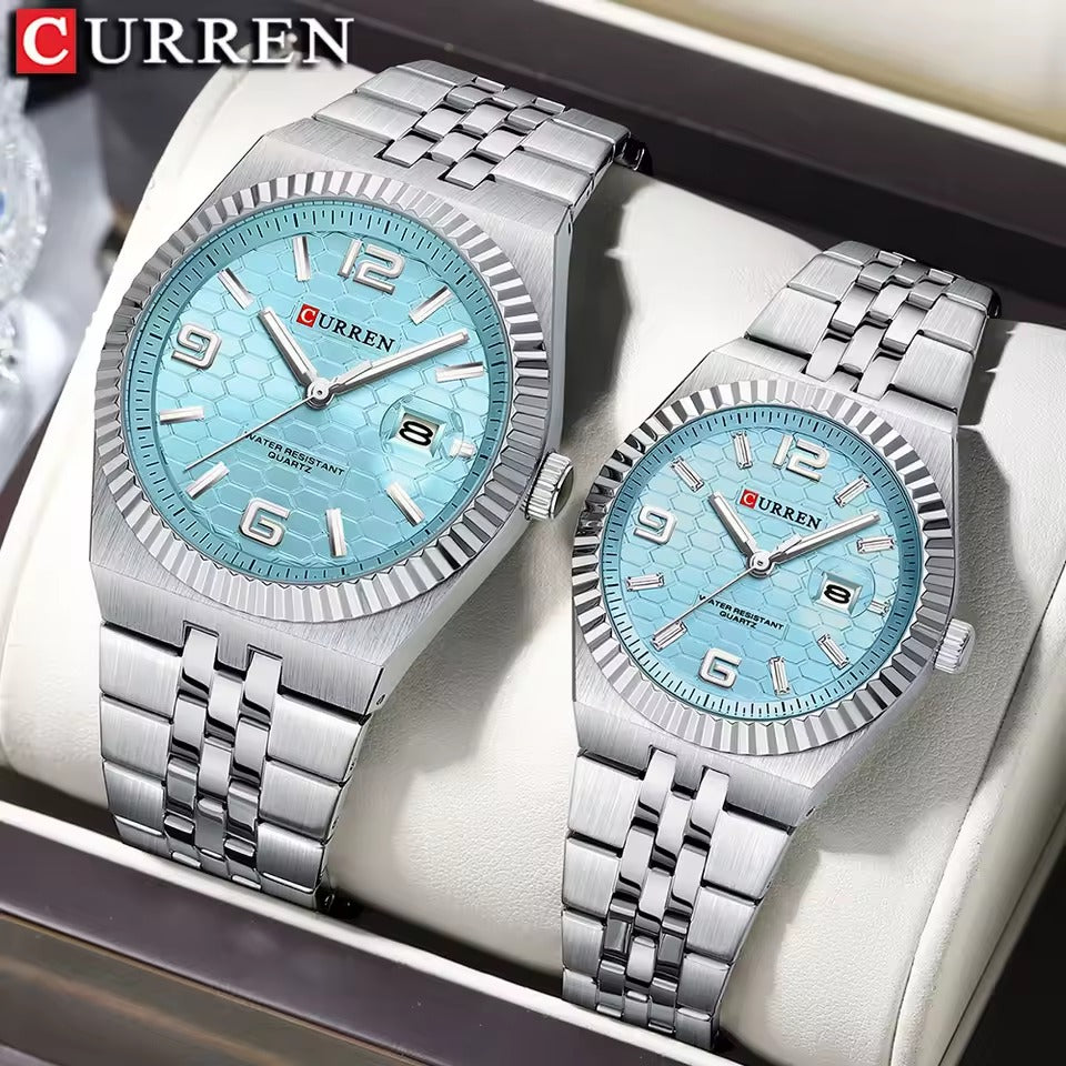 CURREN Couples Stainless Steel Watch