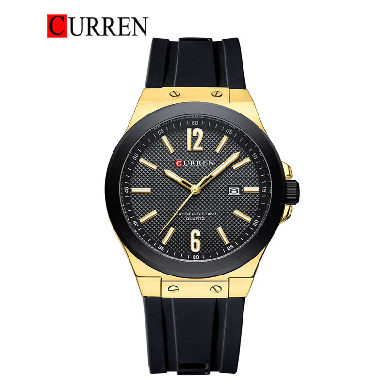 CURREN Original Brand Rubber Straps Wrist Watch For Men With Brand (Box & Bag)-8467