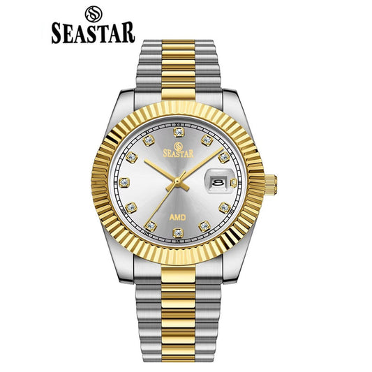 SEASTAR Original Brand Stainless Steel Band Wrist Watch For Men With Brand (Box & Bag)-1102