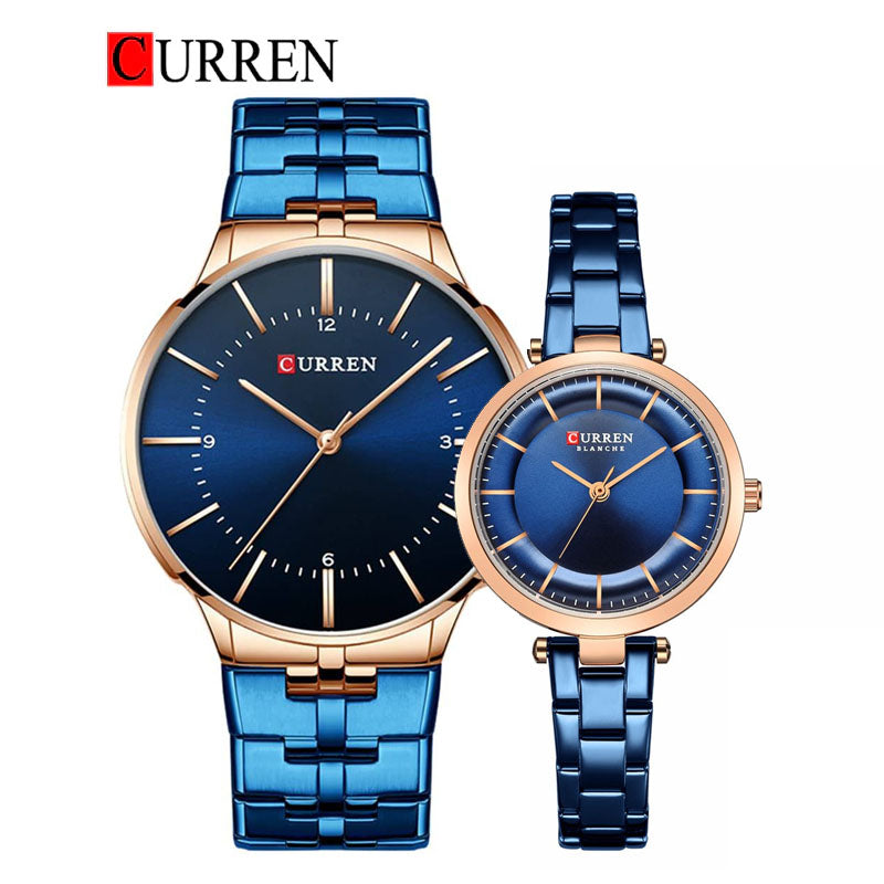 CURREN Original Brand Stainless Steel Band Wrist Watch For Couples With Brand (Box & Bag)