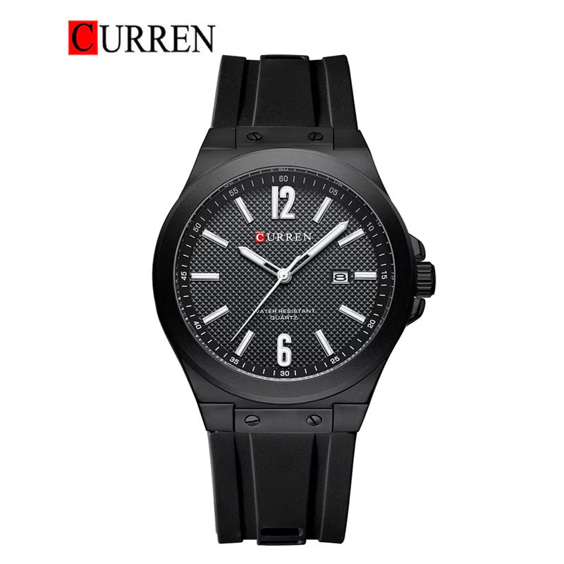 CURREN Original Brand Rubber Straps Wrist Watch For Men With Brand (Box & Bag)-8467