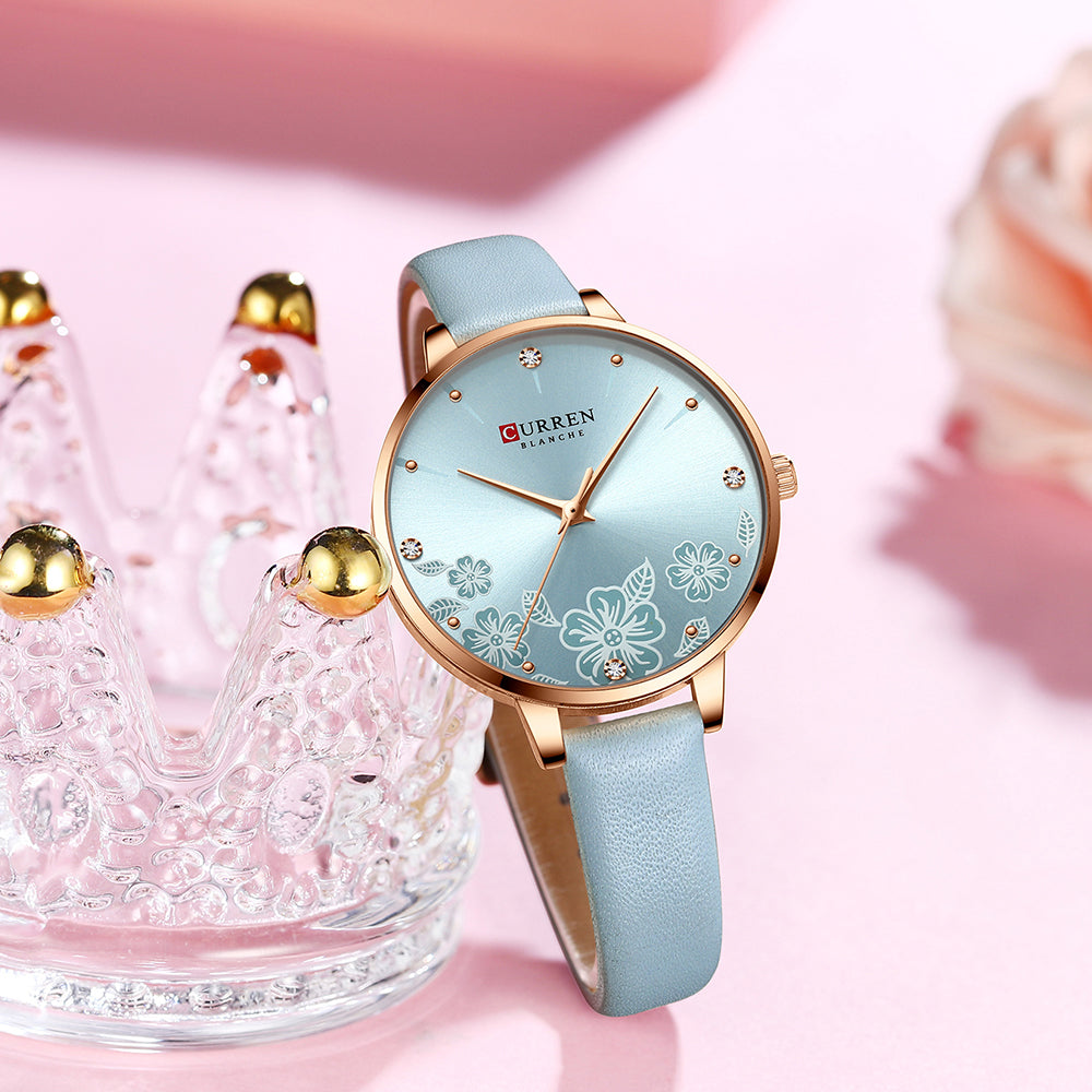 CURREN 9068 Women's Leather Straps Watch