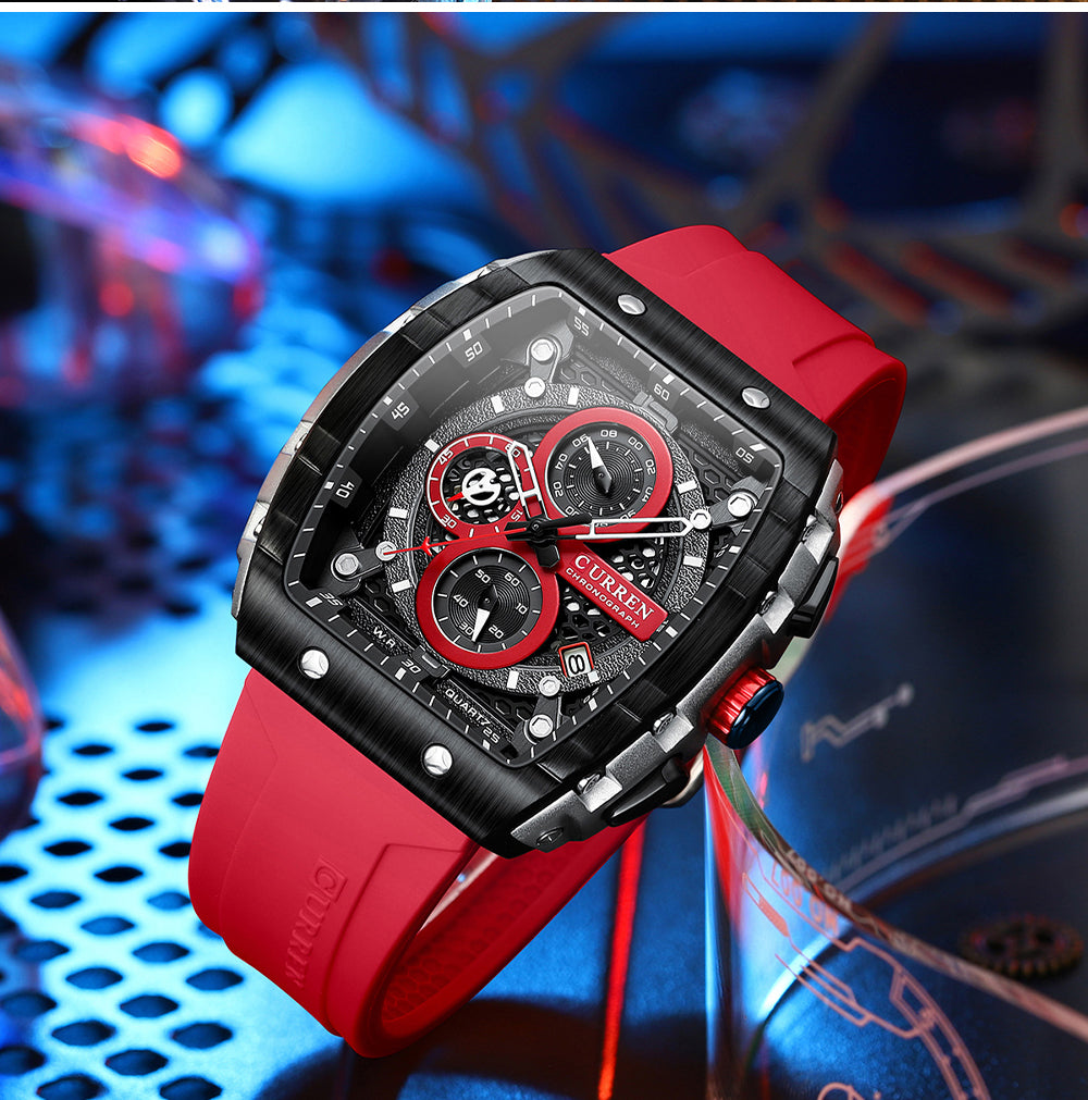CURREN 8442 Men's Rubber Straps Watch