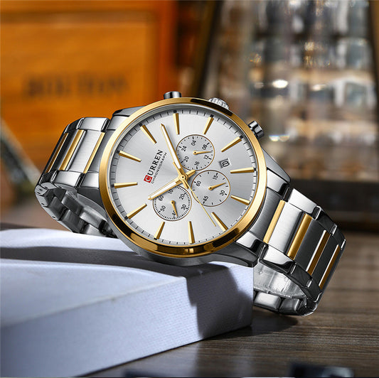 CURREN Original Brand Stainless Steel Band Wrist Watch For Men With Brand (Box & Bag)-8435