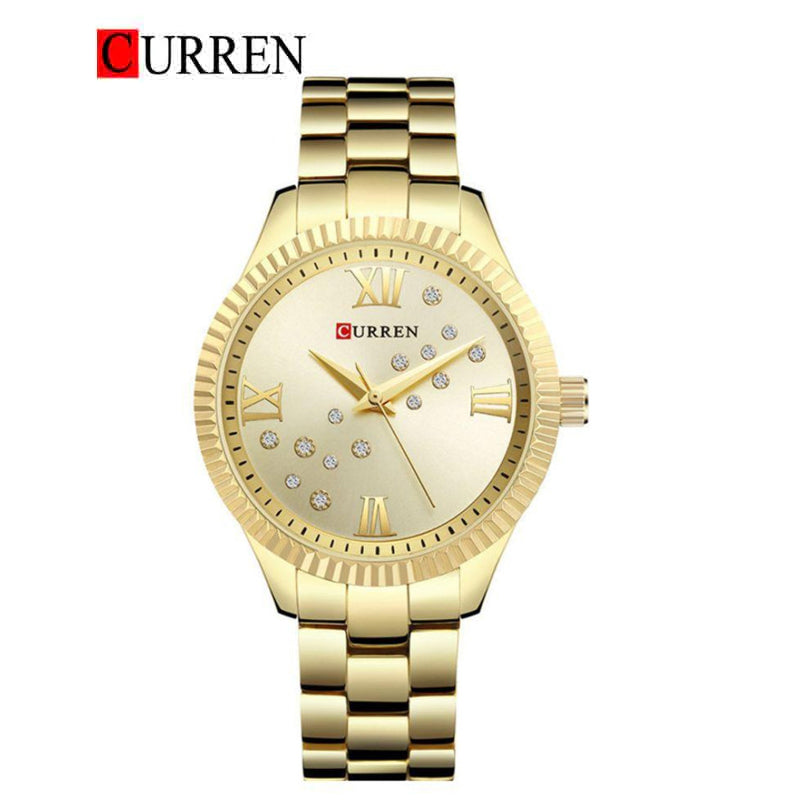 CURREN Original Brand Stainless Steel Wrist Watch For Women With Brand (Box & Bag)-9009