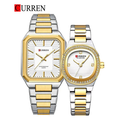 CURREN Couples Stainless Steel Watch