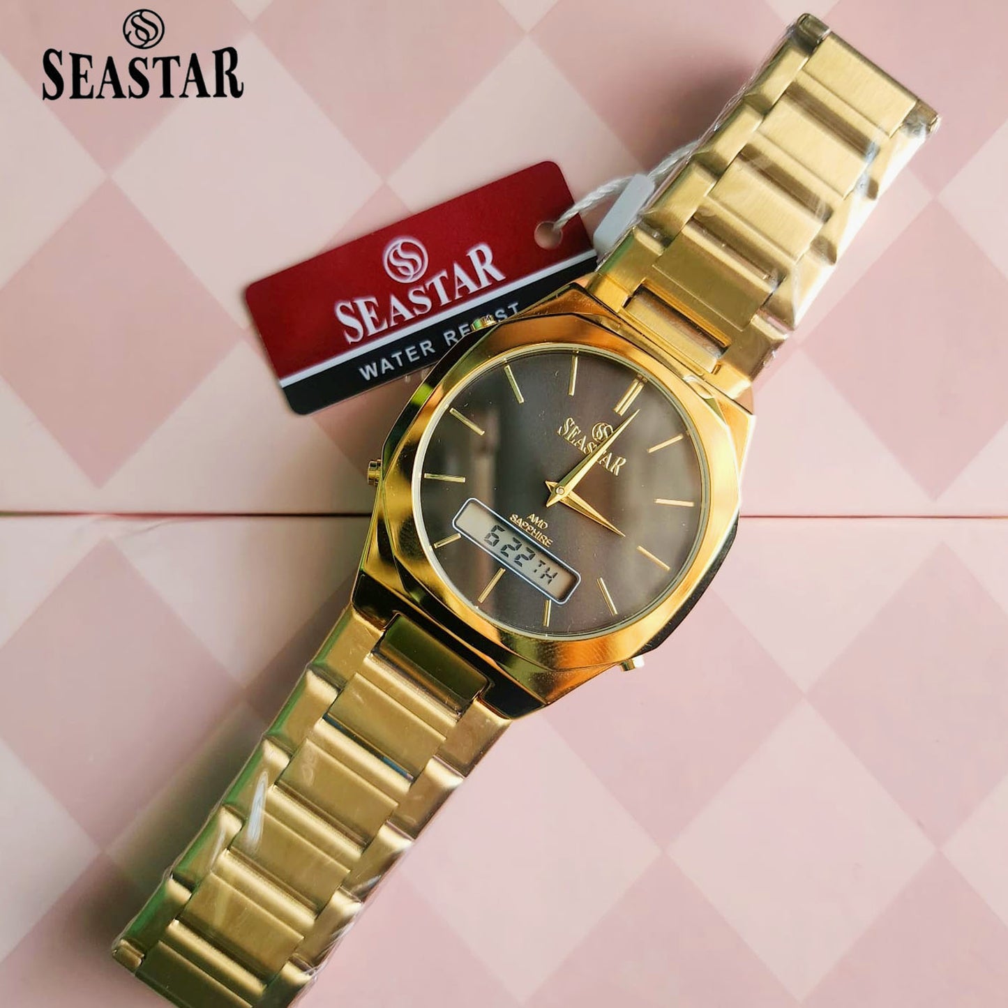 SEASTAR Original Brand Stainless Steel Band Wrist Watch For Men With Brand (Box & Bag)-2413