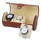 CURREN Original Brand Portable Vintage Leather Display Collection Storage 3 Grids Watch Organizer Box