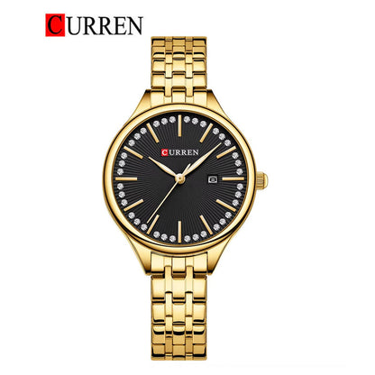 CURREN Original Brand Stainless Steel Band Wrist Watch For Women With Brand (Box & Bag)-9099
