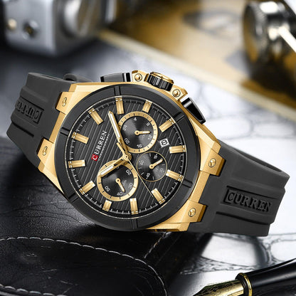 CURREN 8487 Men's Rubber Straps Watch