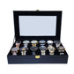 CURREN Original Brand Black PU Leather Display Collection Storage 12 Grids Watch Organizer Box