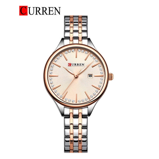 CURREN Original Brand Stainless Steel Band Wrist Watch For Women With Brand (Box & Bag)-9099