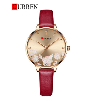 CURREN Original Brand Leather Straps Wrist Watch For Women With Brand (Box & Bag)-9068